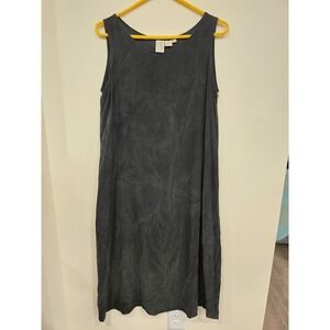 Vintage CW Clifford Wills 100% Silk Dress Black Minimalist Slip Shift Small CBK